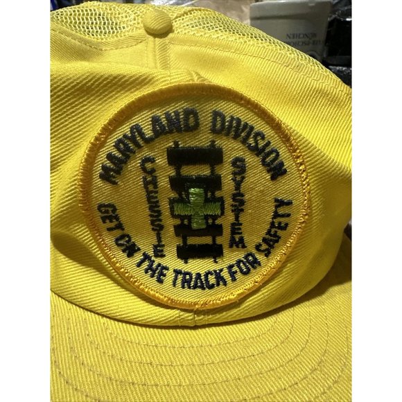 Chessie System Railroad MD Division Snapback Yellow Trucker Hat Cap Made in USA - Picture 2 of 8